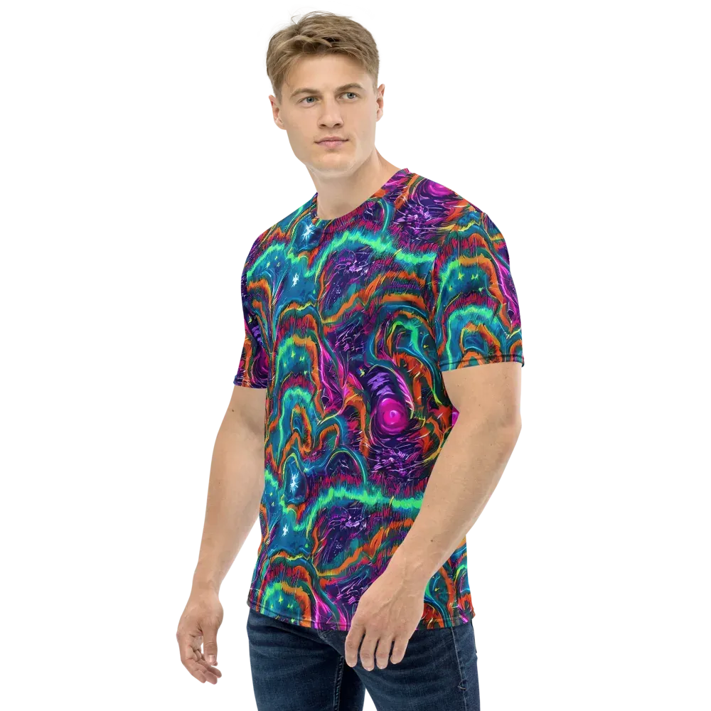 Dreamwave Bloom on Men's Crew Neck T-Shirt — Left
