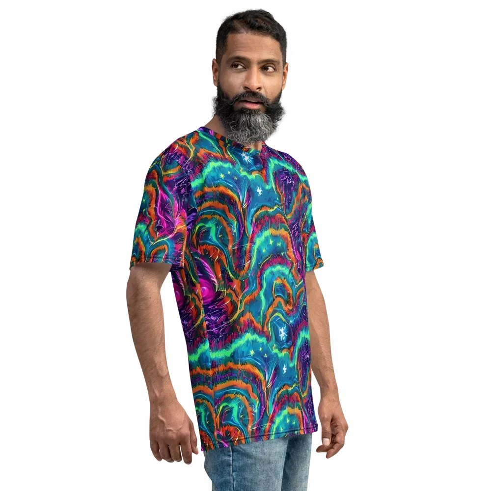 Dreamwave Bloom on Men's Crew Neck T-Shirt — Right