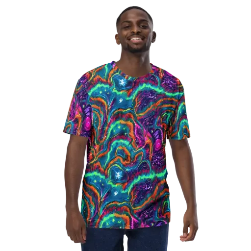 Dreamwave Bloom on a Men's Crew Neck T-Shirt