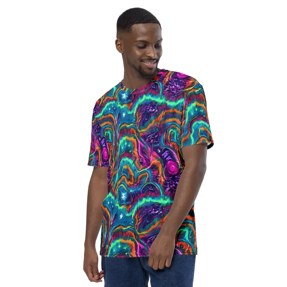Dreamwave Bloom on Men's Crew Neck T-Shirt — Left