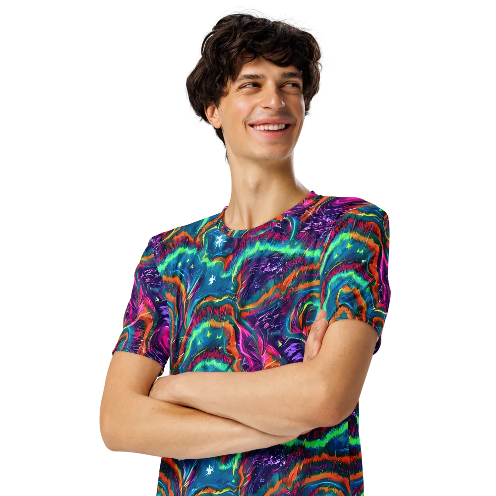 Dreamwave Bloom on Men's Crew Neck T-Shirt — Left Front