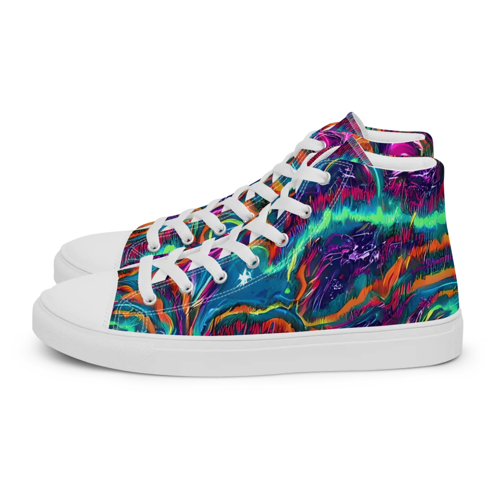 Dreamwave Bloom on Men's High Top Canvas Shoes — Left