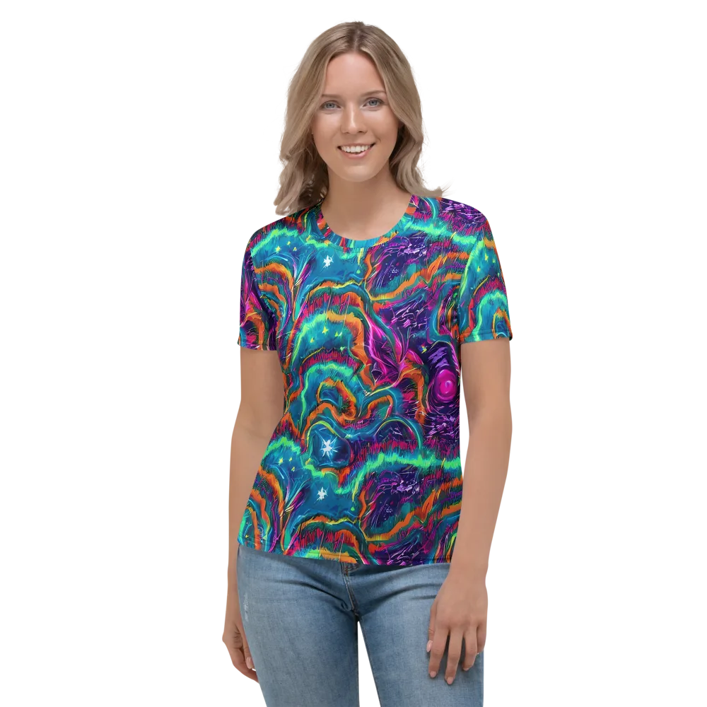 Dreamwave Bloom on Women's Crew Neck T-Shirt — Front