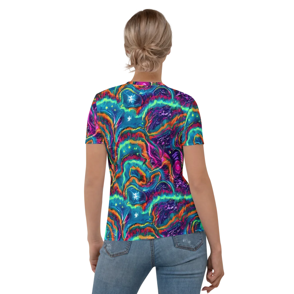 Dreamwave Bloom on Women's Crew Neck T-Shirt — Back