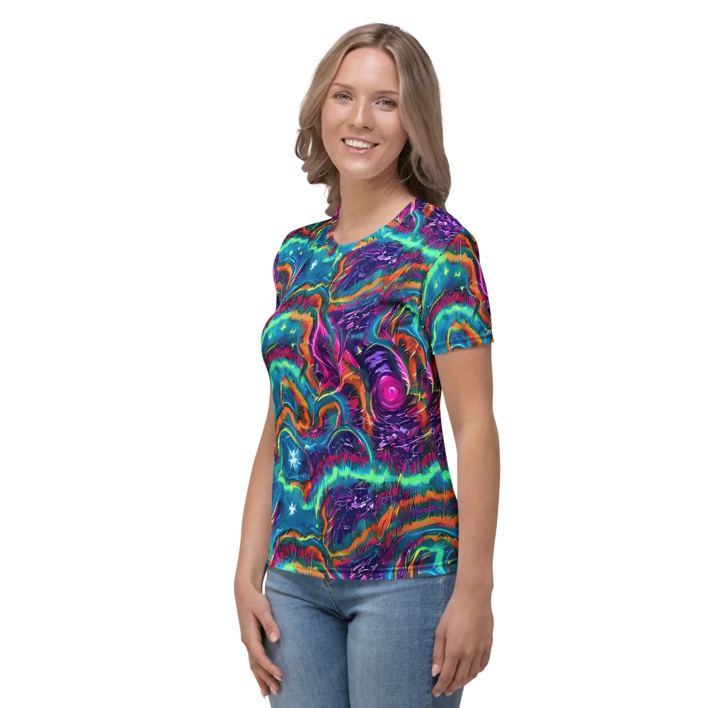 Dreamwave Bloom on Women's Crew Neck T-Shirt — Left