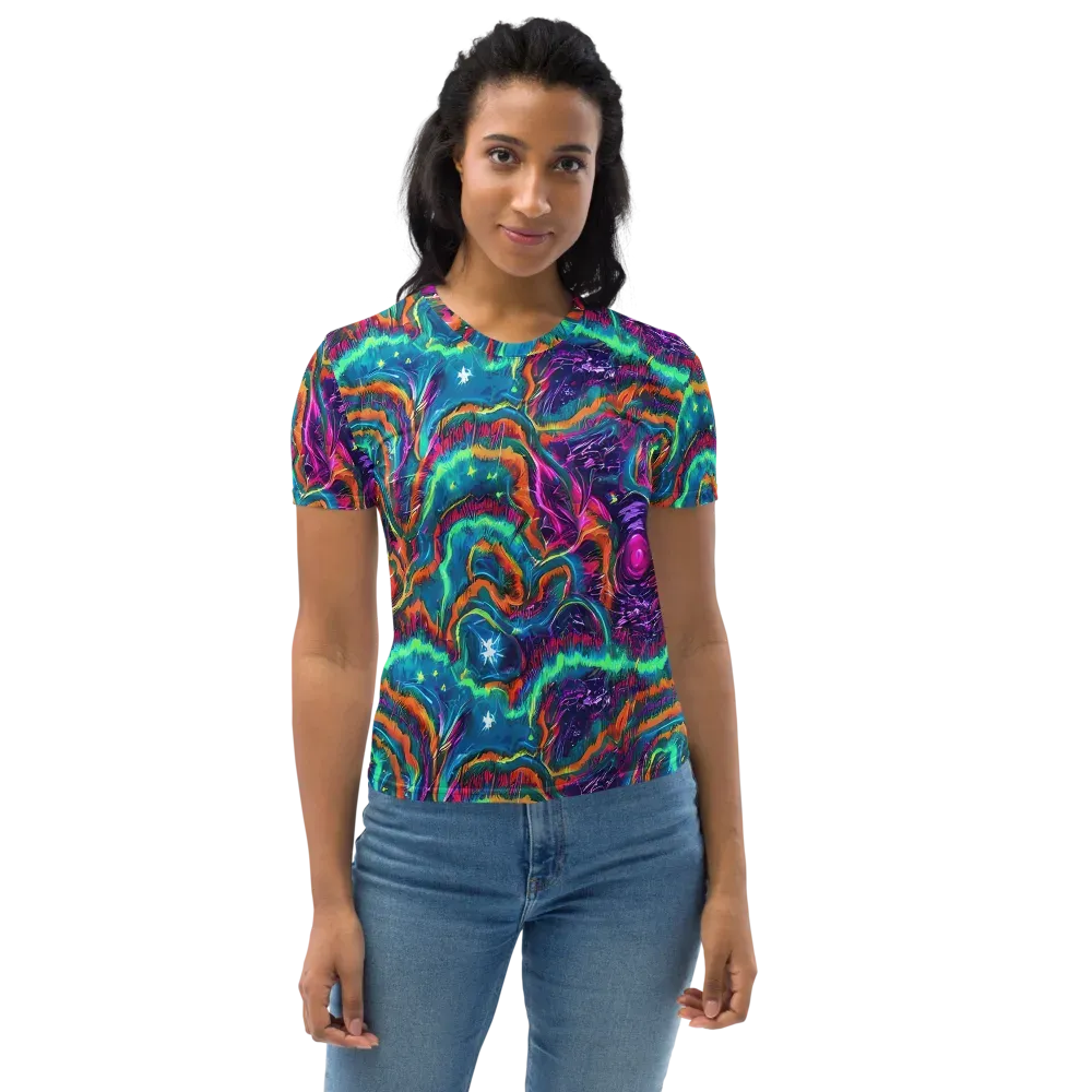 Dreamwave Bloom on Women's Crew Neck T-Shirt — Front