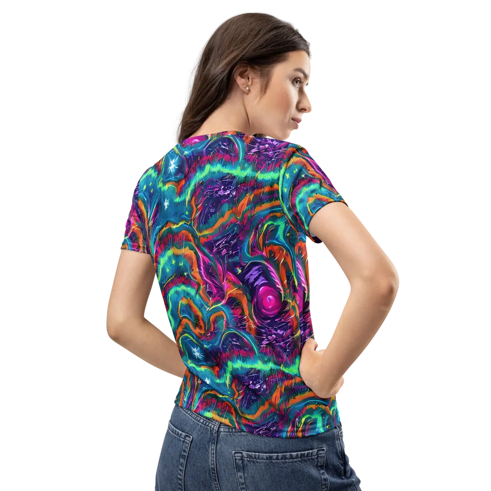 Dreamwave Bloom on Women's Crew Neck T-Shirt — Back