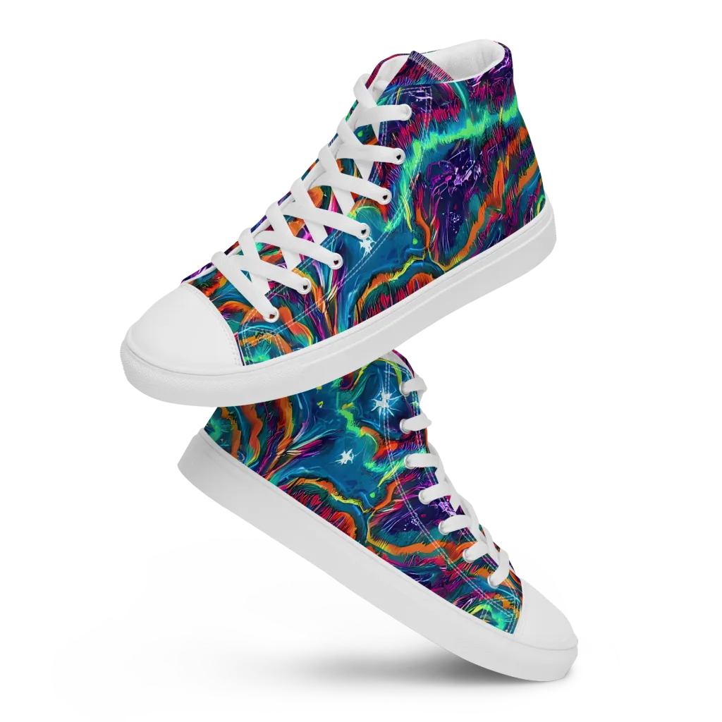 Dreamwave Bloom on Women's High Top Canvas Shoes — Front