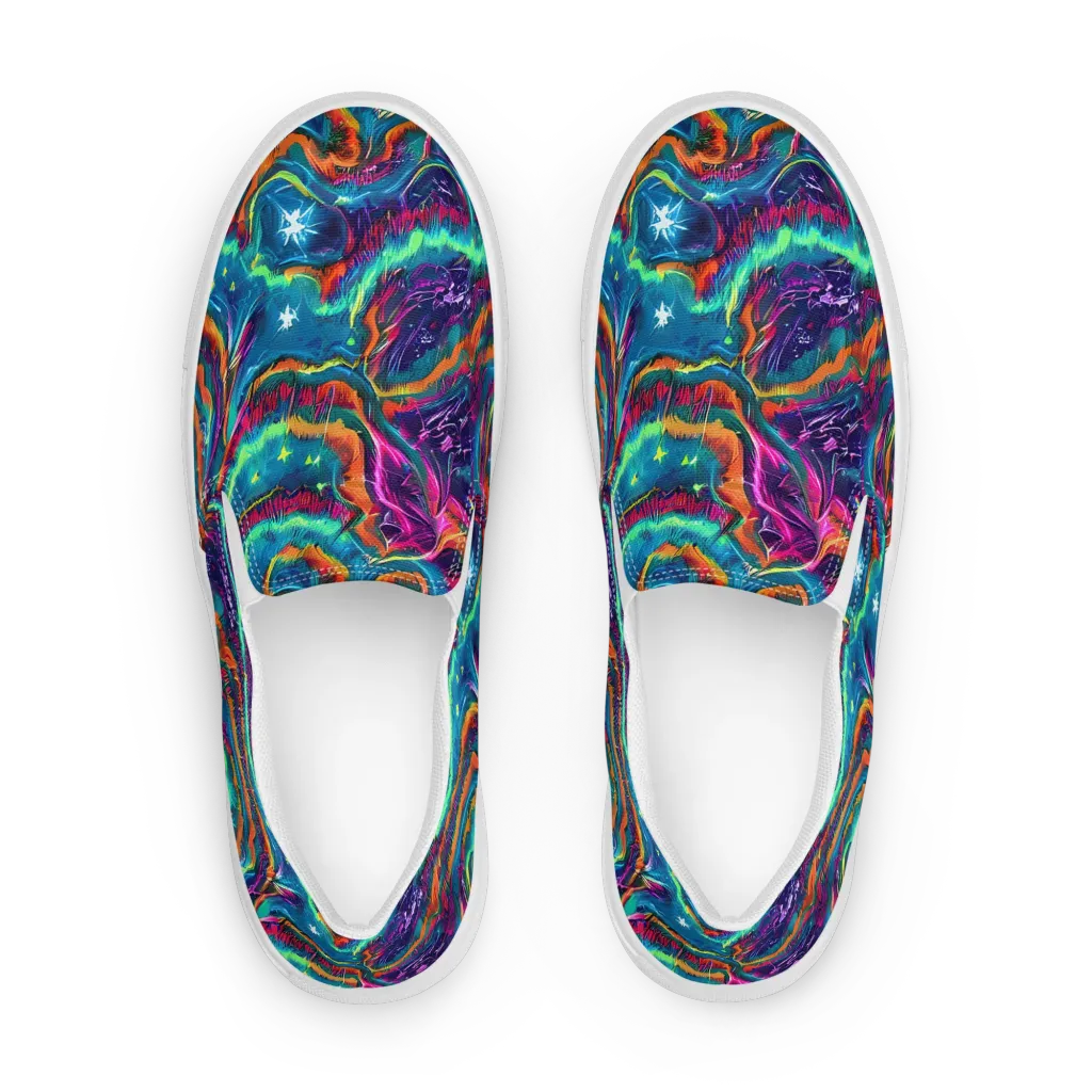 Dreamwave Bloom on Men's Slip-On Canvas Shoes — Front