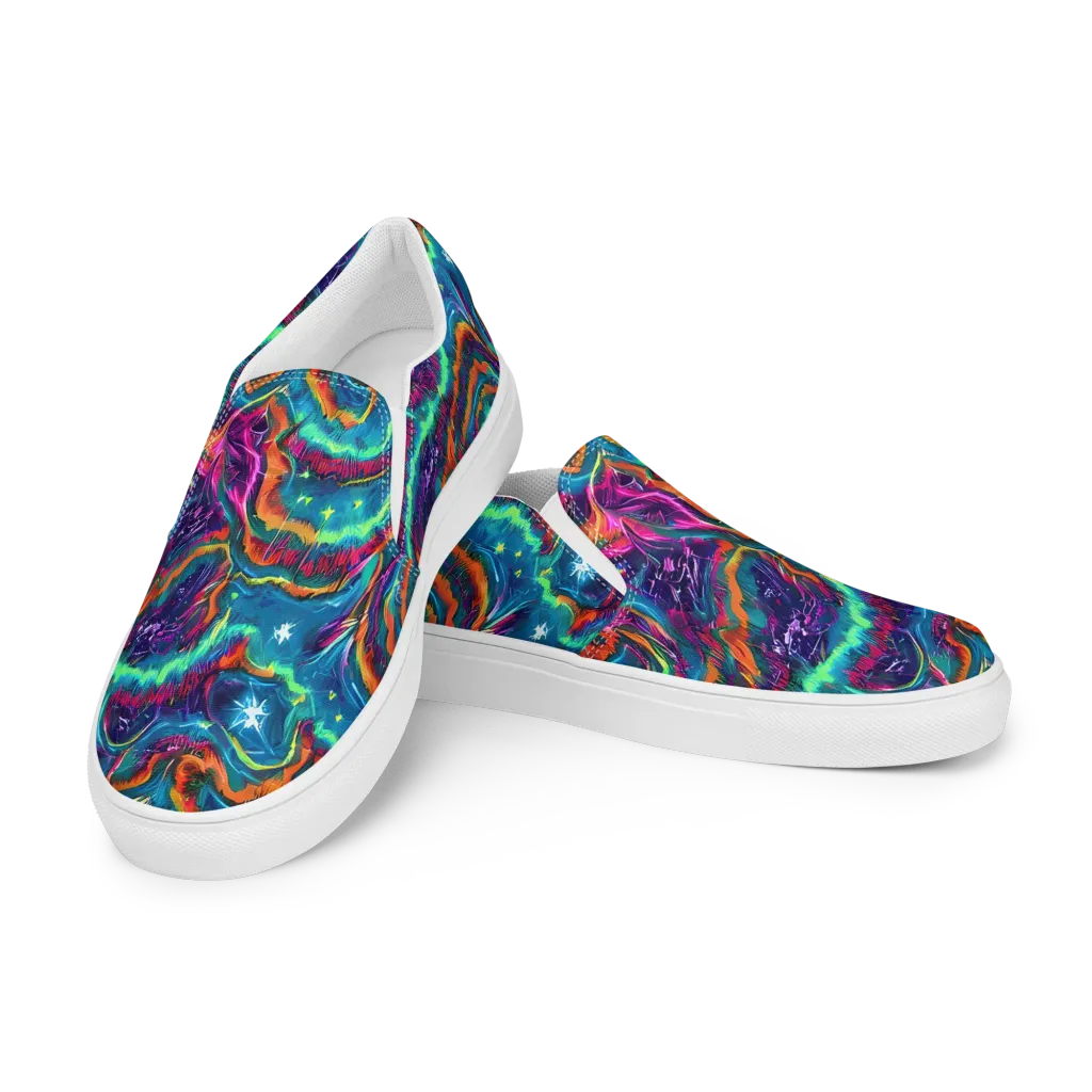 Dreamwave Bloom on Men's Slip-On Canvas Shoes — Left Front