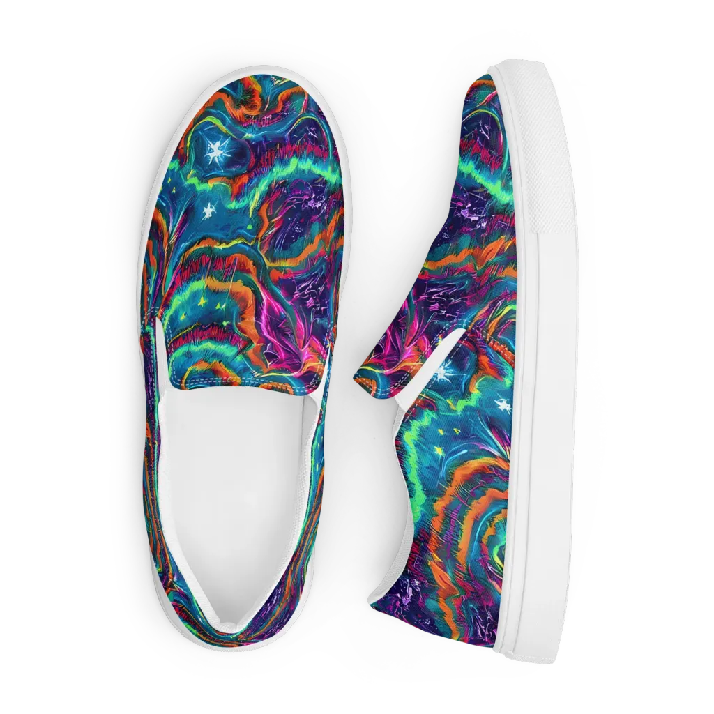 Dreamwave Bloom on Men's Slip-On Canvas Shoes — Front