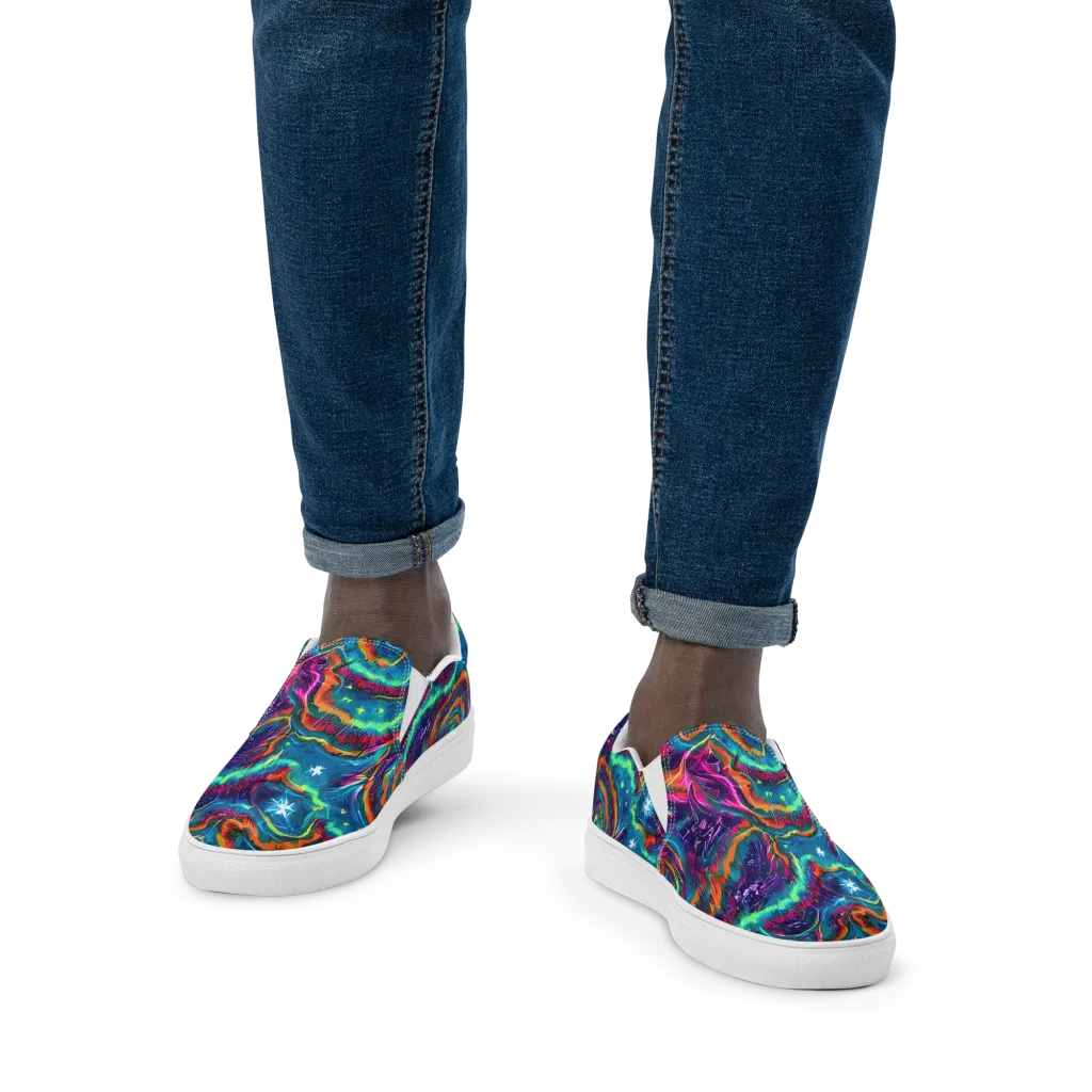 Dreamwave Bloom on Men's Slip-On Canvas Shoes — Front