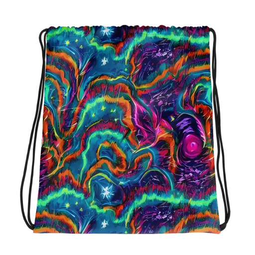 Dreamwave Bloom on a Drawstring Bag
