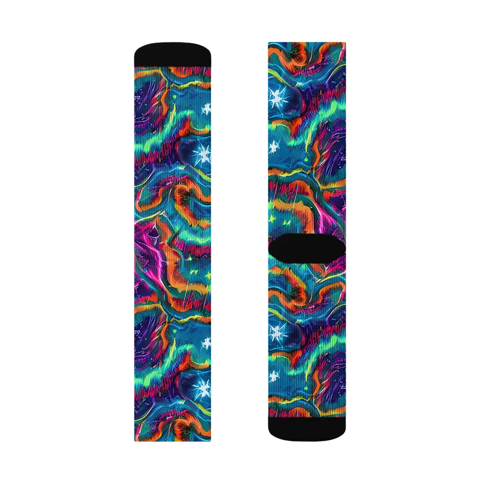 Dreamwave Bloom on Socks — Left Sock