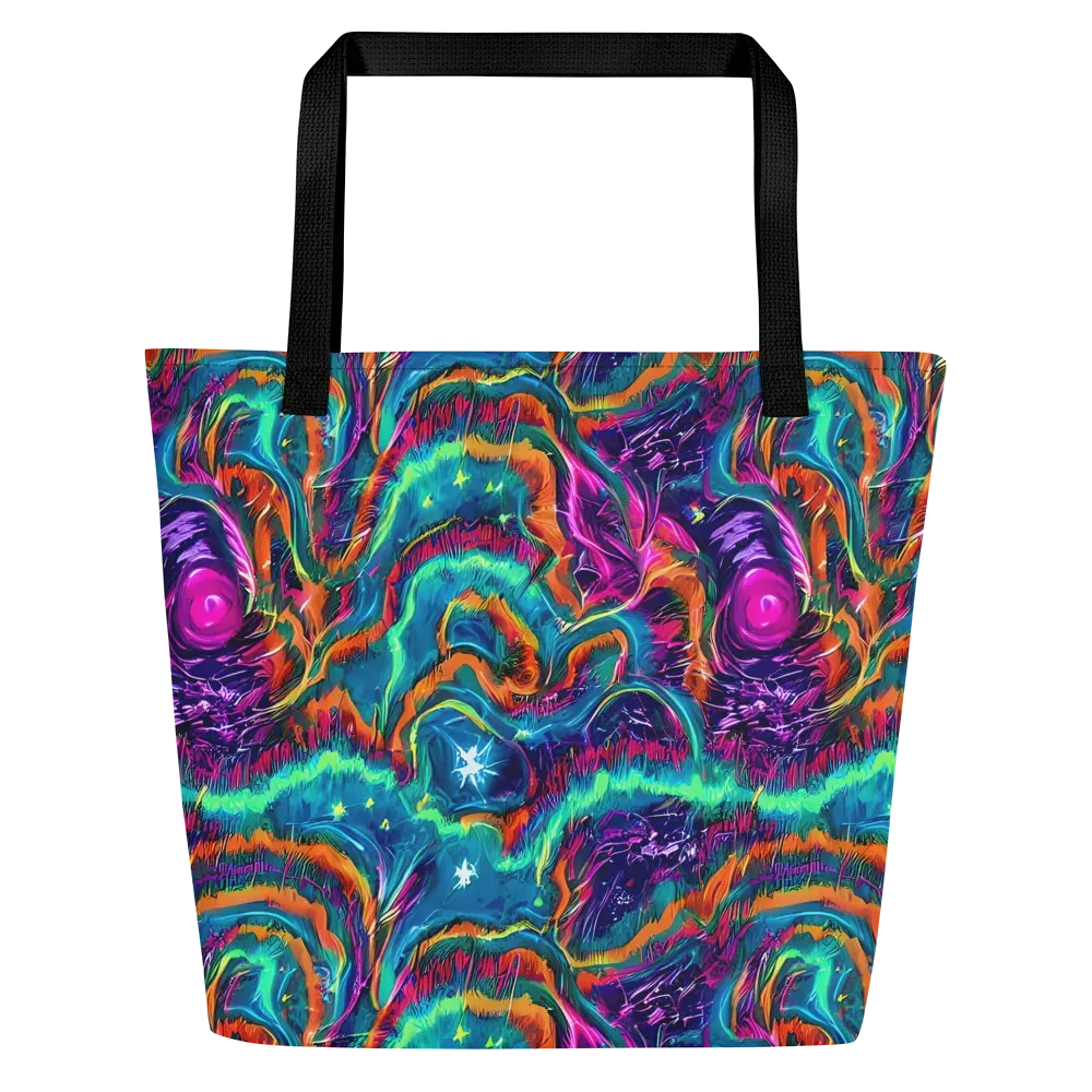 Dreamwave Bloom on Large Tote Bag W/ Pocket — Front