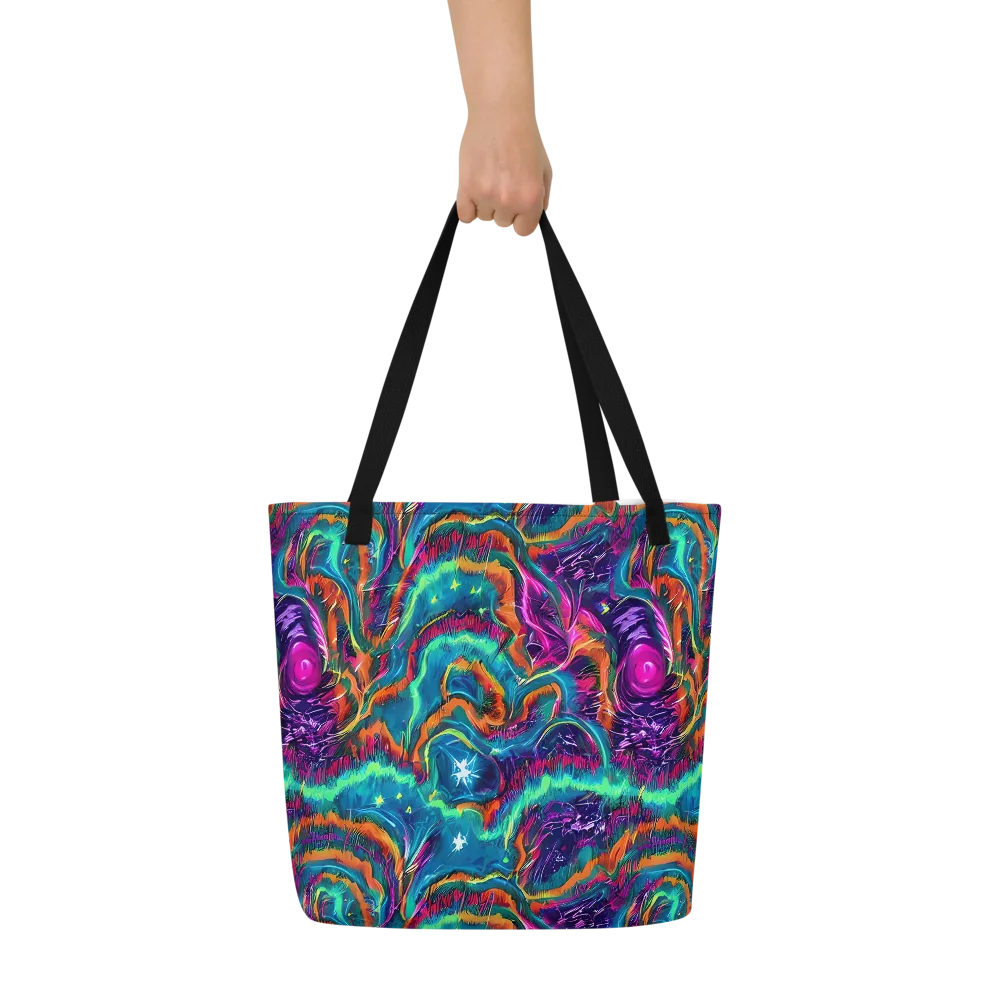 Dreamwave Bloom on Large Tote Bag W/ Pocket — Front