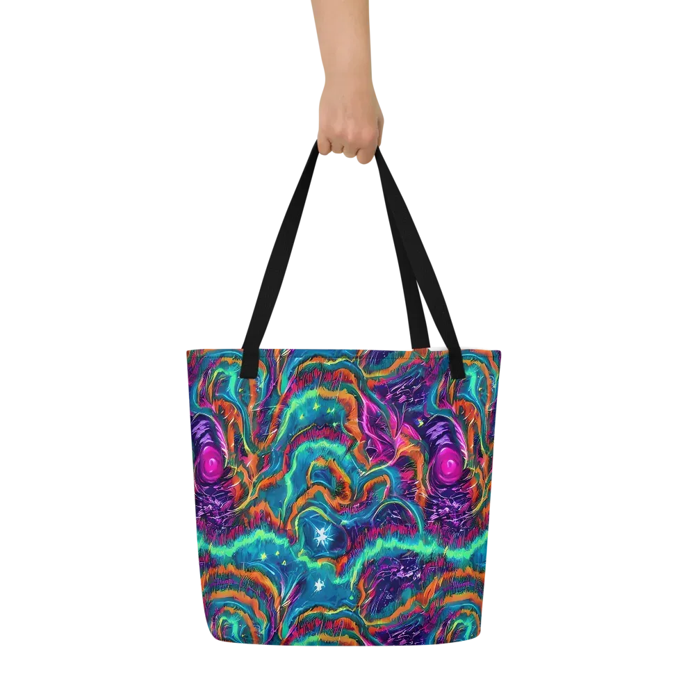 Dreamwave Bloom on Large Tote Bag W/ Pocket — Front