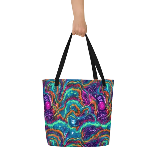 Dreamwave Bloom on a Large Tote Bag W/ Pocket