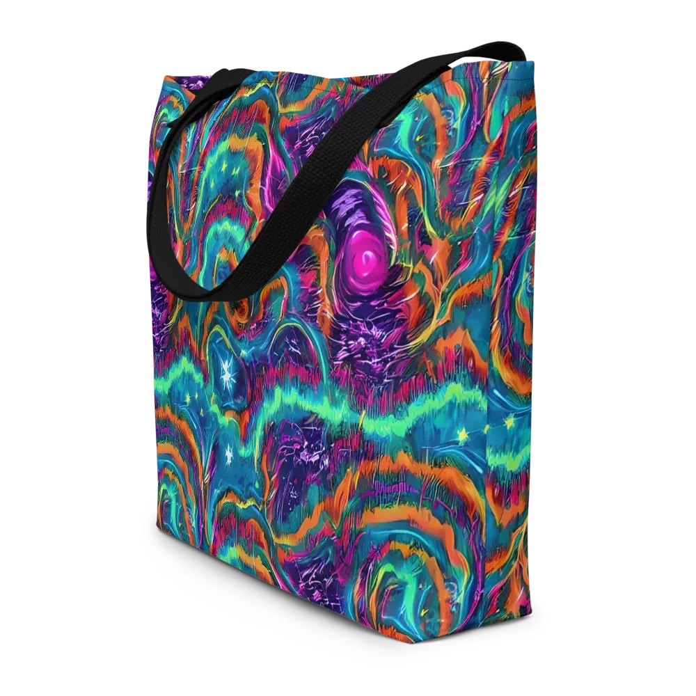 Dreamwave Bloom on Large Tote Bag W/ Pocket — Front