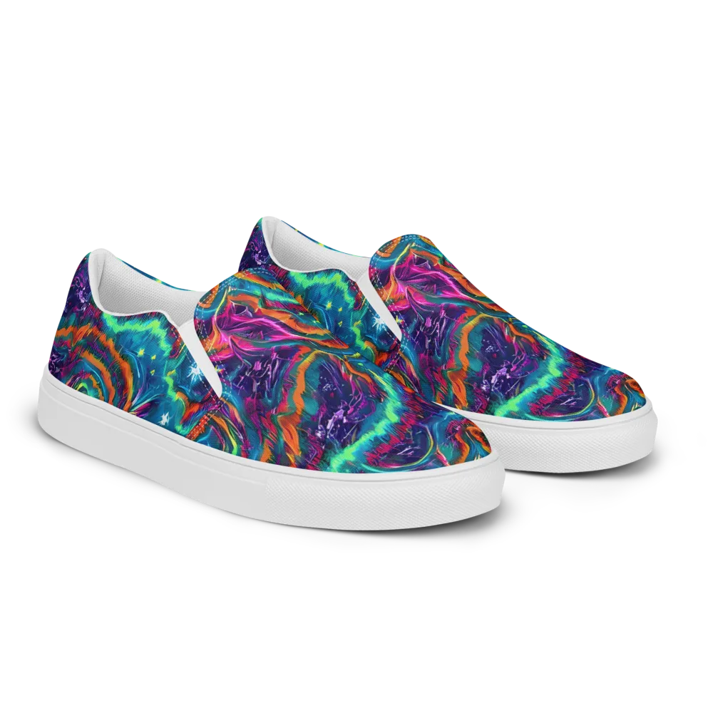 Dreamwave Bloom on Women's Slip-On Canvas Shoes — Right Front