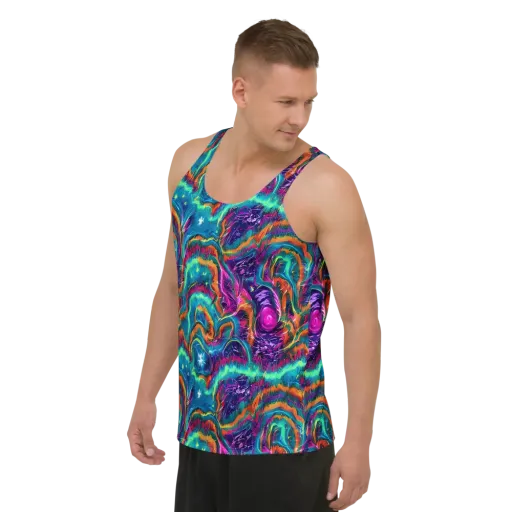 Dreamwave Bloom on a Men's Tank Top
