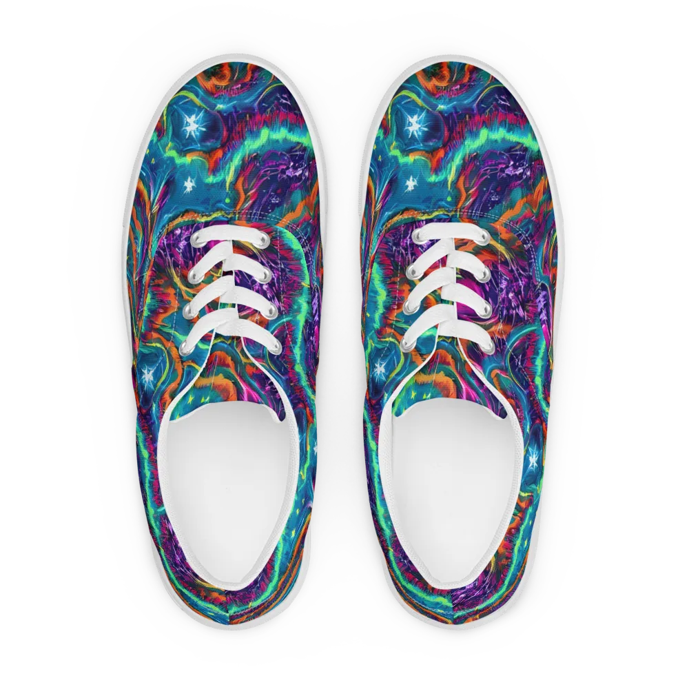 Dreamwave Bloom on Men's Lace-Up Canvas Shoes — Front