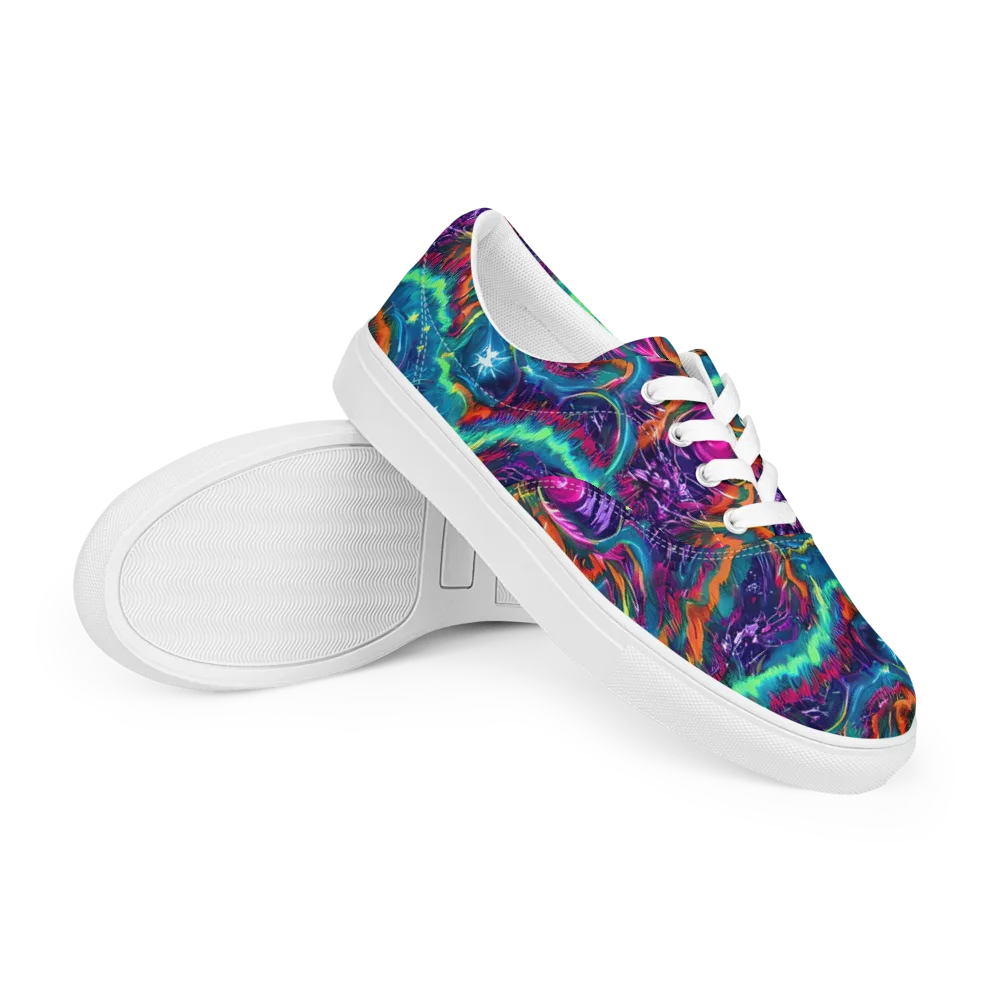 Dreamwave Bloom on Men's Lace-Up Canvas Shoes — Right Front