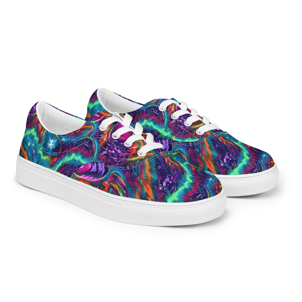 Dreamwave Bloom on Men's Lace-Up Canvas Shoes — Right Front