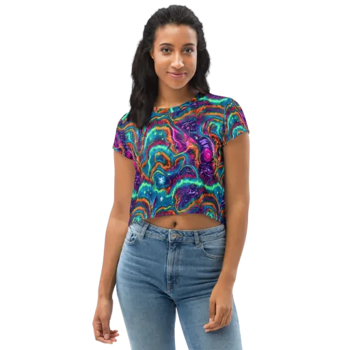 Dreamwave Bloom on a Crop Tee