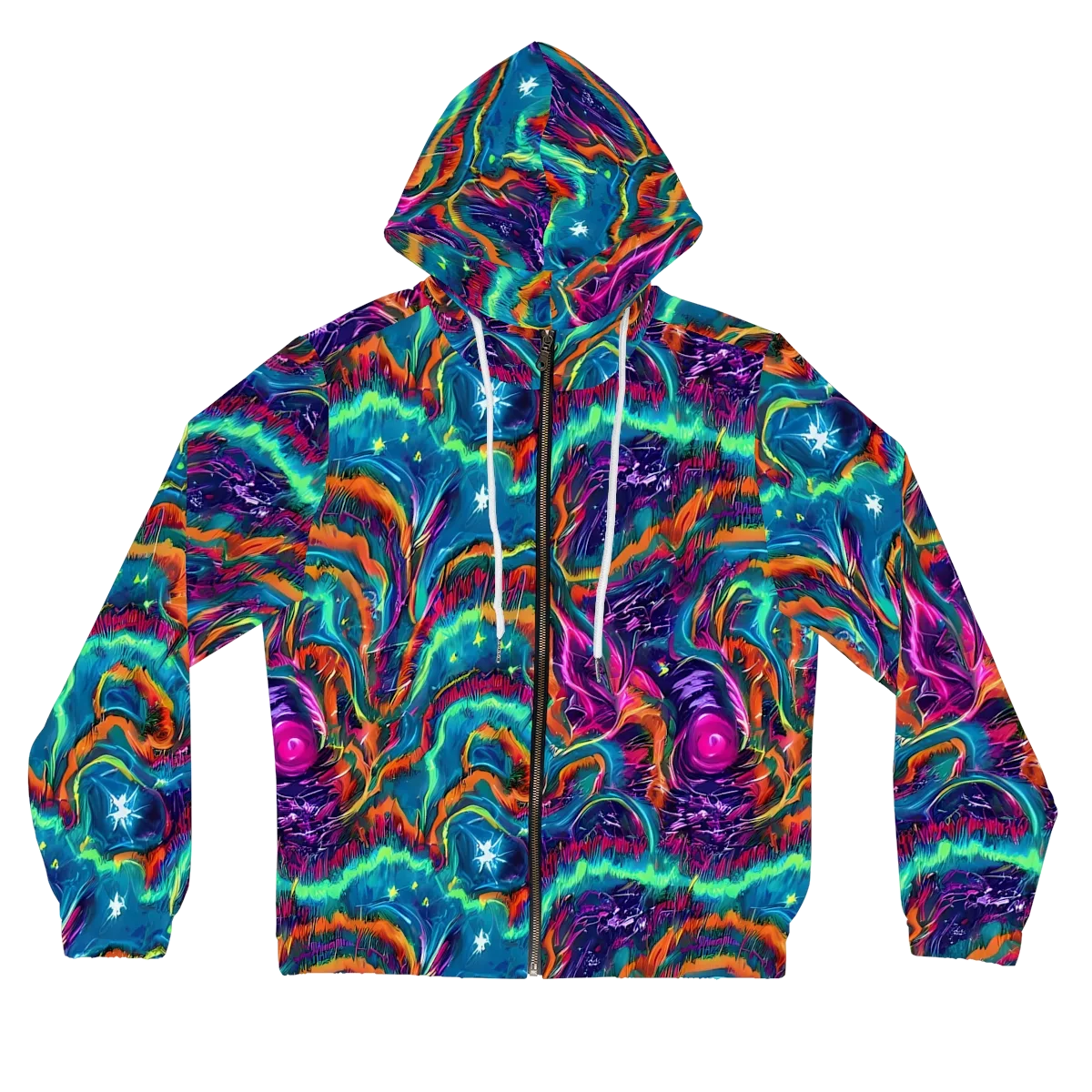 Dreamwave Bloom on Women's Full-Zip Hoodie — Front