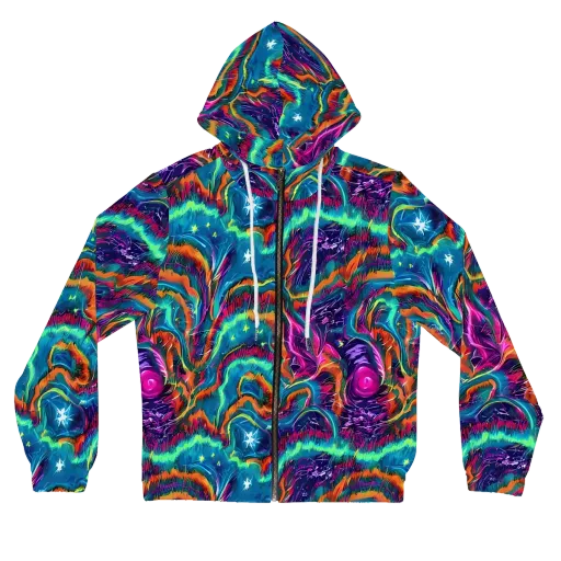 Dreamwave Bloom on a Women's Full-Zip Hoodie