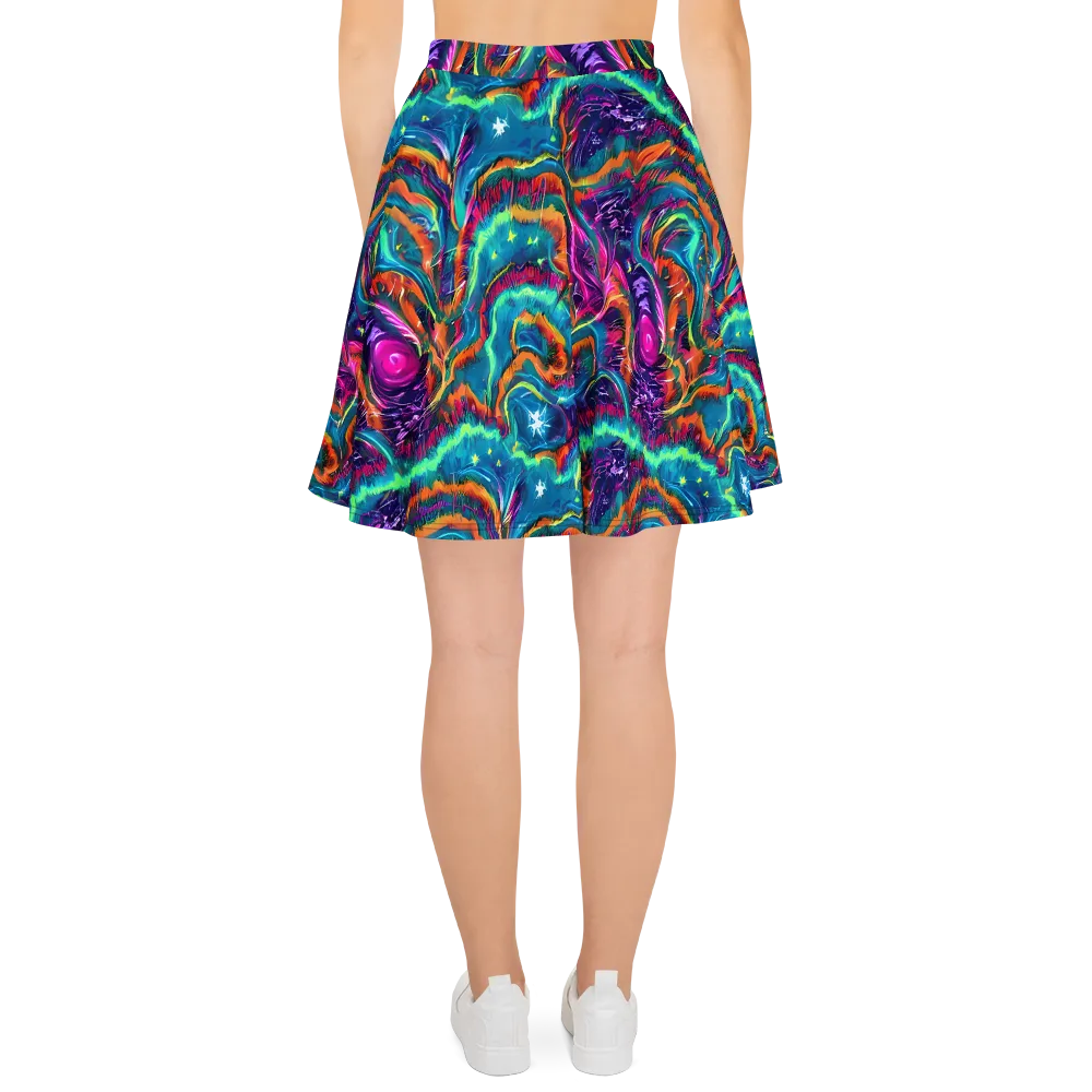 Dreamwave Bloom on Skater Skirt — Back