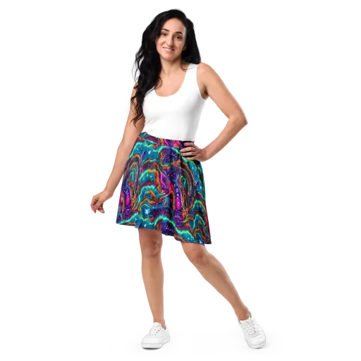 Dreamwave Bloom on a Skater Skirt