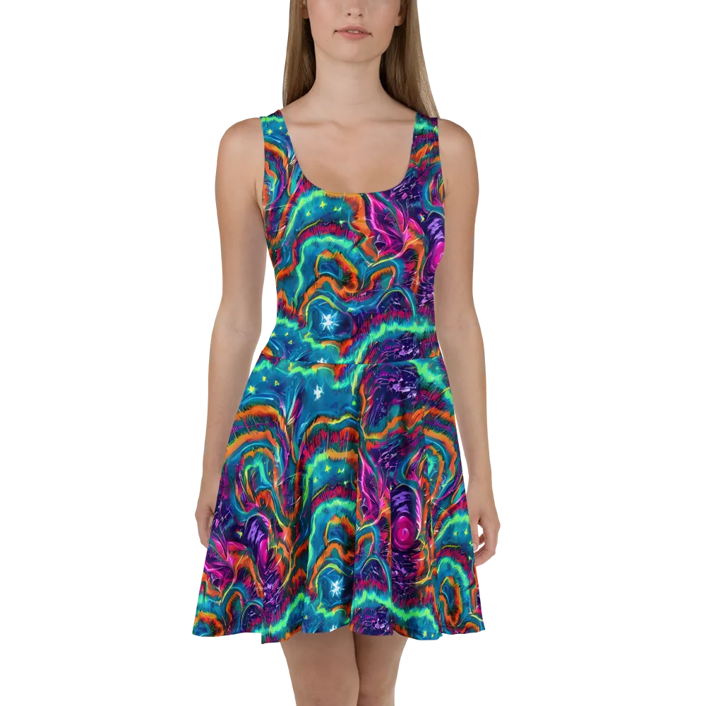 Dreamwave Bloom on Skater Dress — Front
