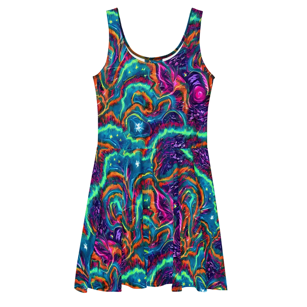Dreamwave Bloom on Skater Dress — Front