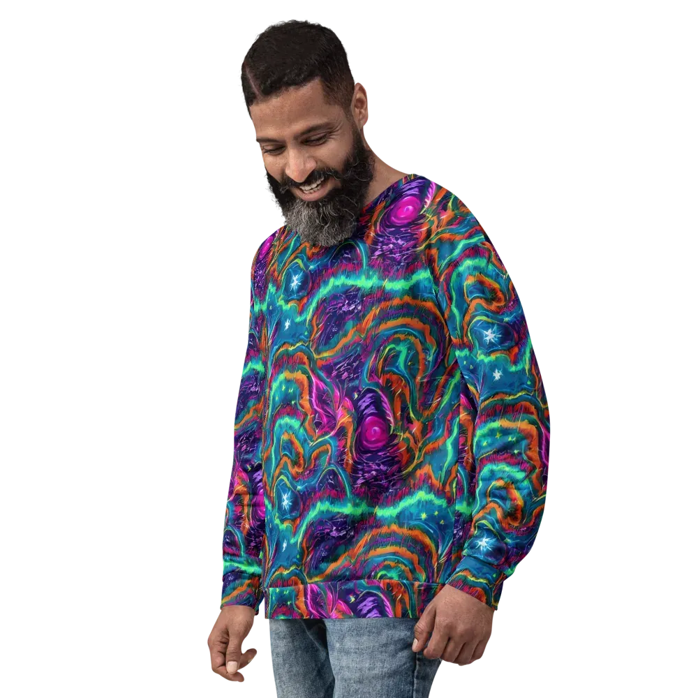 Dreamwave Bloom on Sweatshirt — Left Front