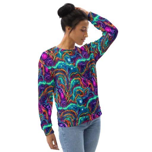 Dreamwave Bloom on a Sweatshirt