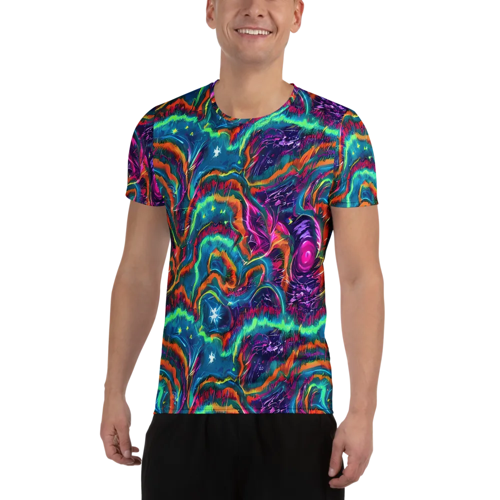 Dreamwave Bloom on Men's Athletic T-Shirt — Front