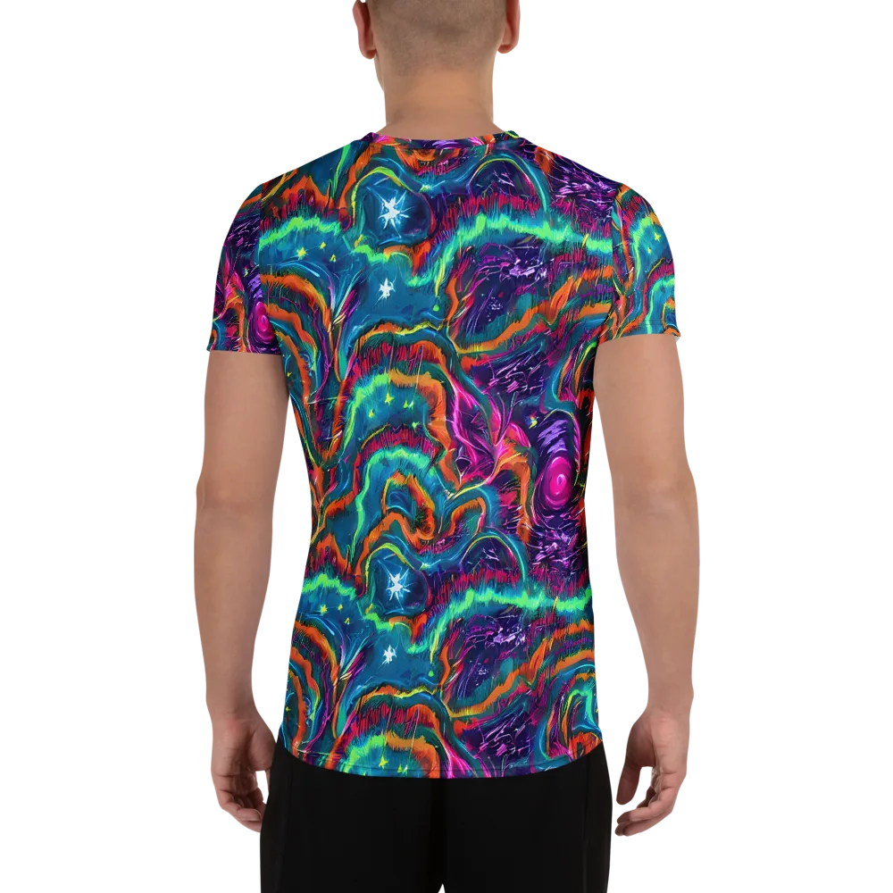 Dreamwave Bloom on Men's Athletic T-Shirt — Back