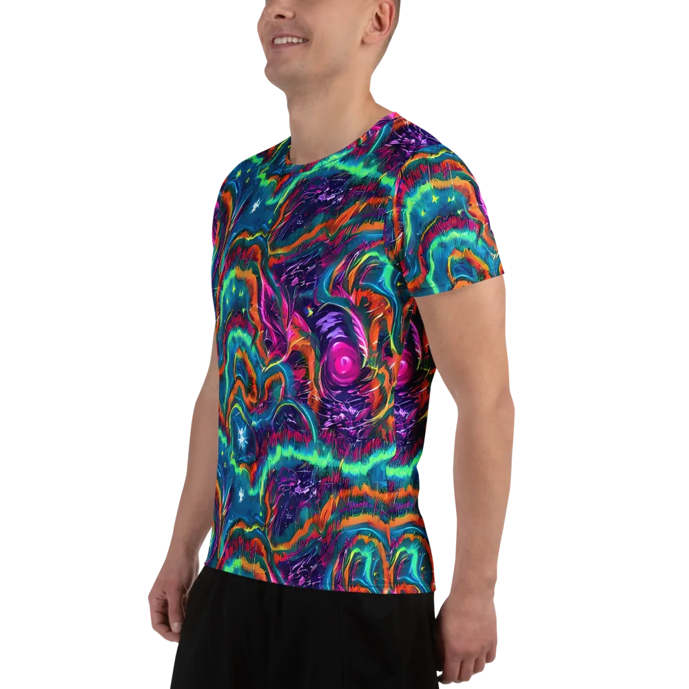 Dreamwave Bloom on Men's Athletic T-Shirt — Left