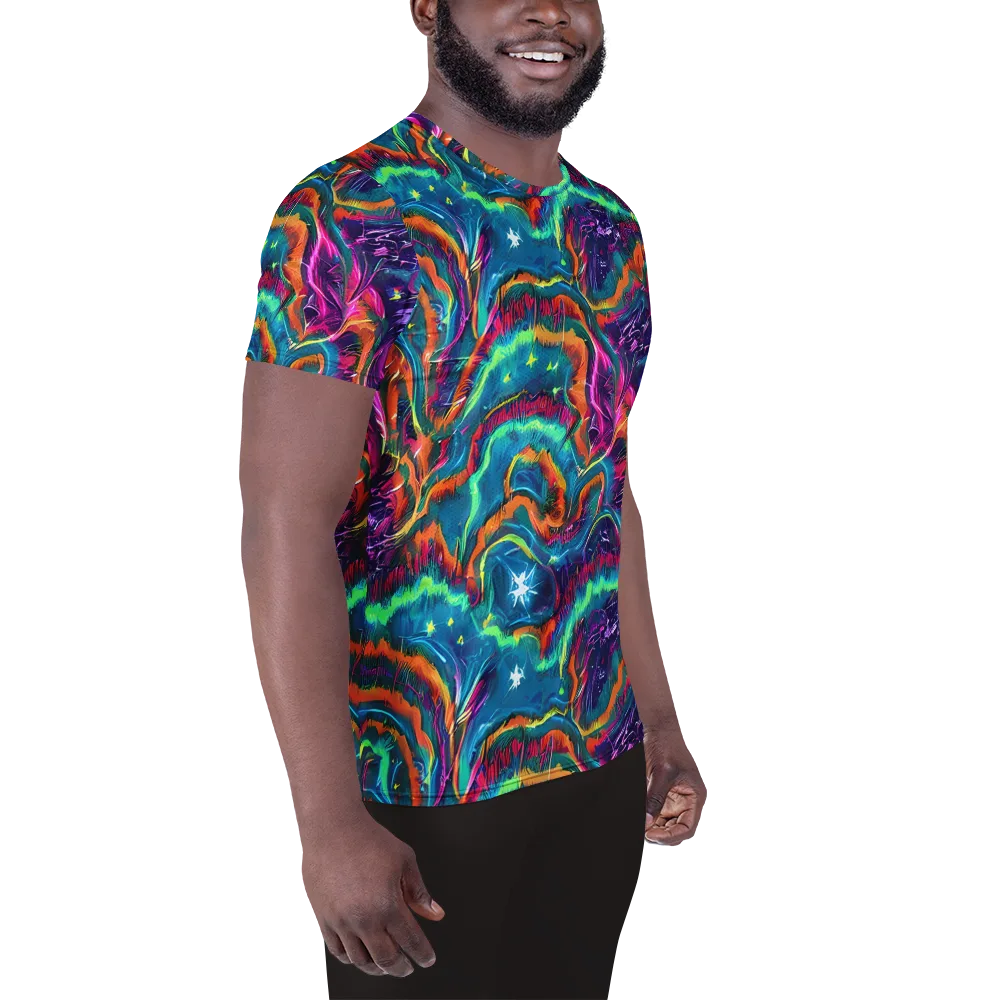 Dreamwave Bloom on Men's Athletic T-Shirt — Right