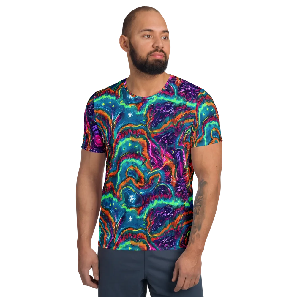 Dreamwave Bloom on Men's Athletic T-Shirt — Front