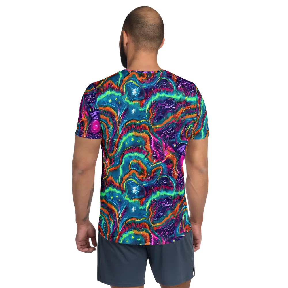 Dreamwave Bloom on Men's Athletic T-Shirt — Back