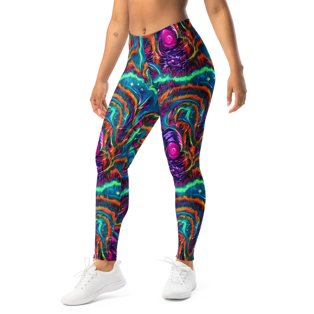 Dreamwave Bloom on Leggings — Left Front