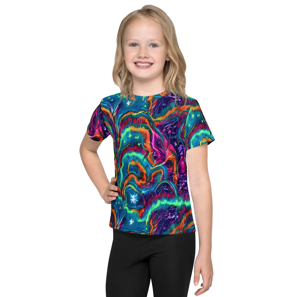 Dreamwave Bloom on Kids Crew Neck T-Shirt — Front