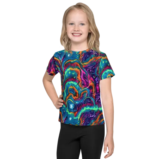 Dreamwave Bloom on a Kids Crew Neck T-Shirt