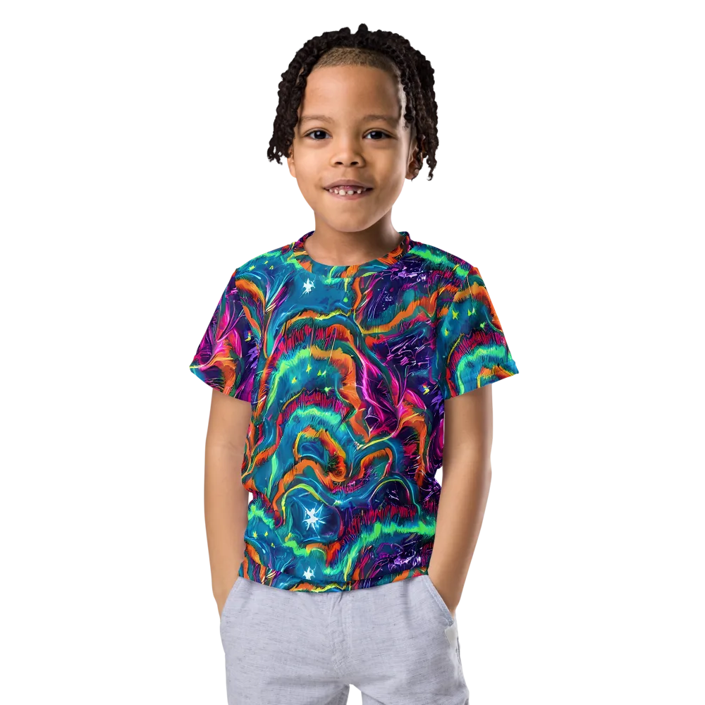Dreamwave Bloom on Kids Crew Neck T-Shirt — Front