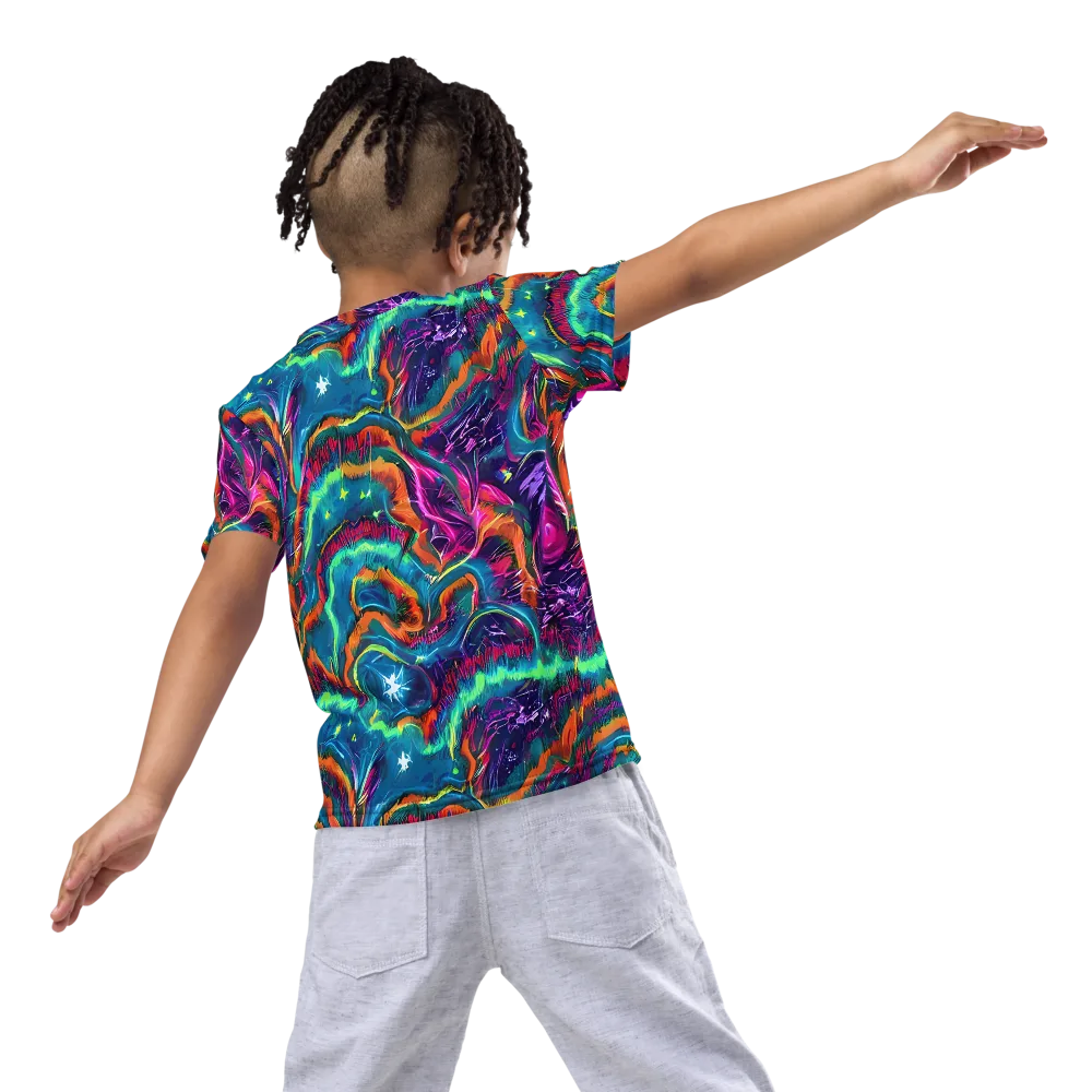 Dreamwave Bloom on Kids Crew Neck T-Shirt — Back