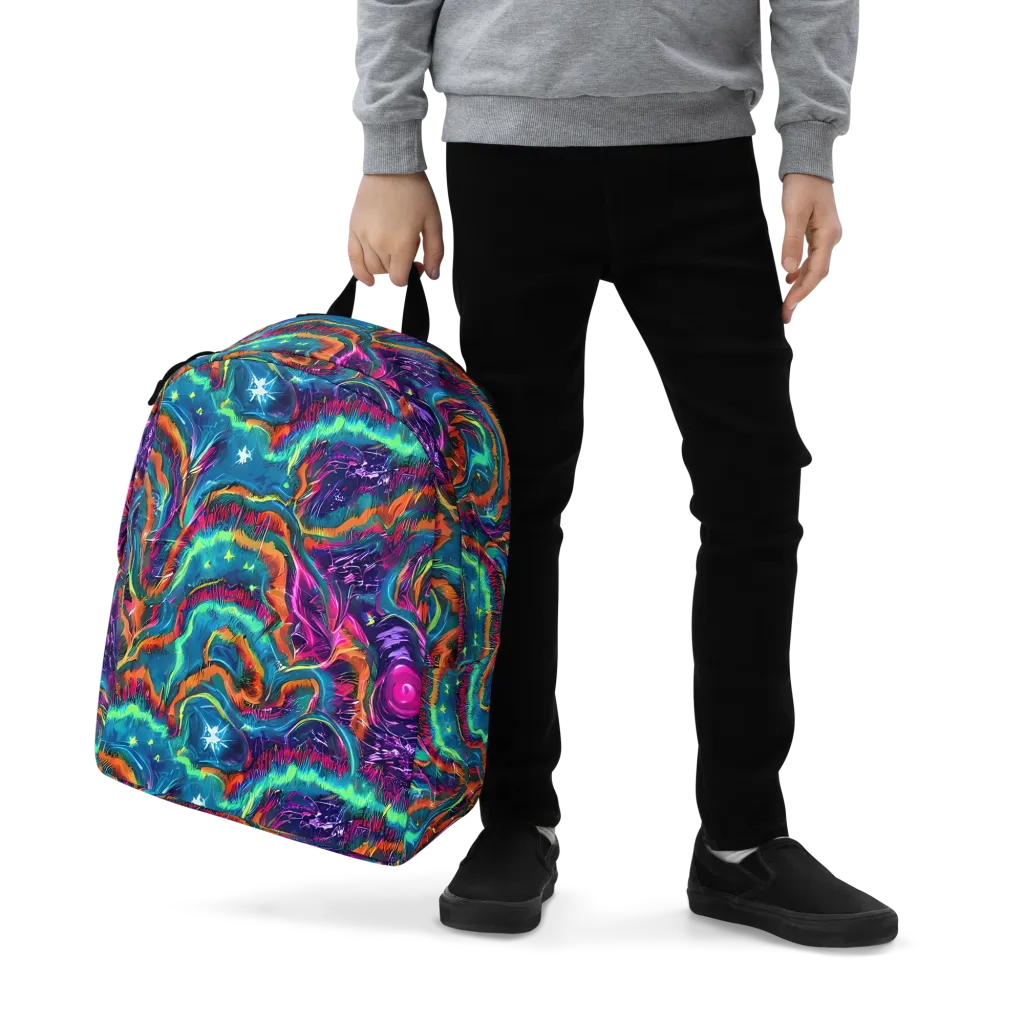Dreamwave Bloom on Minimalist Backpack — Zoomed-in