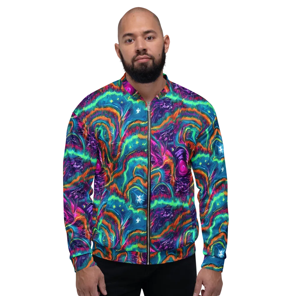 Dreamwave Bloom on Bomber Jacket — Front